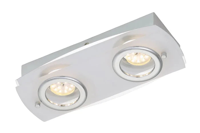 LED Wand- Deckenleuchte flach eckig ACRILICO 2flg Chrom – Deckenleuchte dimmbar