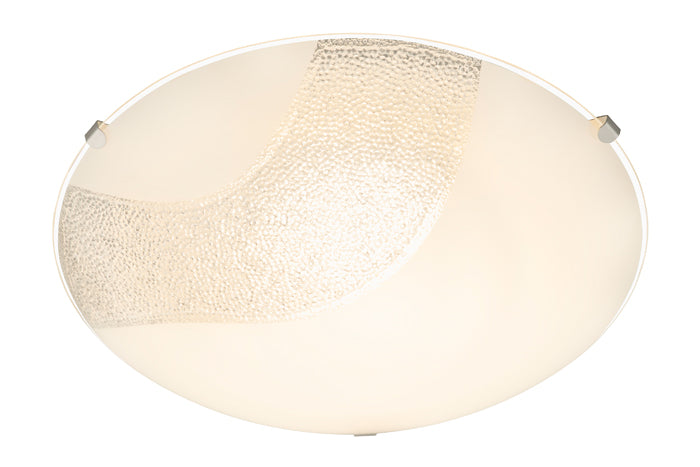 Runde LED Deckenleuchte NOVO Glas weiß mit Glitzer-Dekor 25cm – Deckenleuchte dimmbar