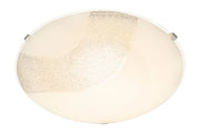 Runde LED Deckenleuchte NOVO Glas weiß mit Glitzer-Dekor 25cm – Deckenleuchte dimmbar