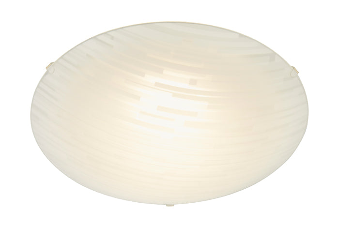 Runde LED Deckenleuchte NOVO Glas weiß mit Streifen 30cm – Deckenleuchte dimmbar