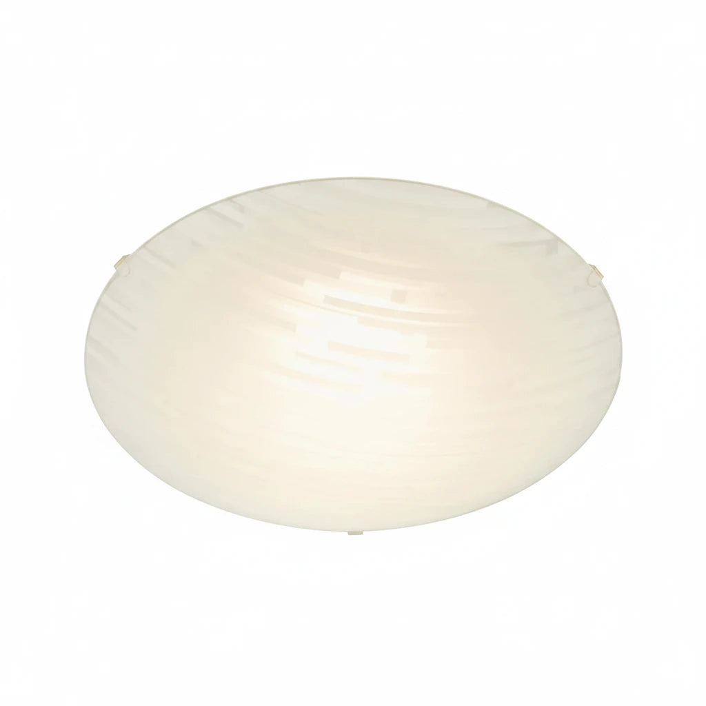 Runde LED Deckenleuchte NOVO Glas weiß mit Streifen 30cm – Deckenleuchte dimmbar