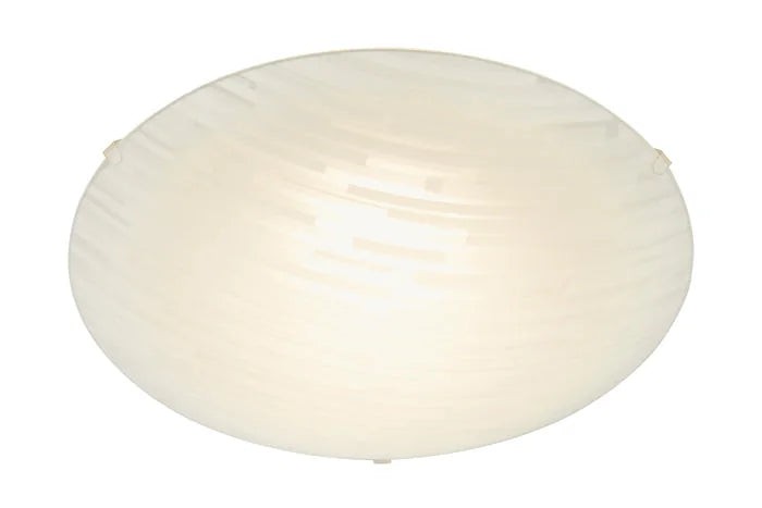 Runde LED Deckenleuchte NOVO Glas weiß mit Streifen 30cm – Deckenleuchte dimmbar