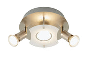 LED Deckenleuchte rund mit Strahlern START 3flg nickel matt 20cm – Deckenleuchte dimmbar, GU10