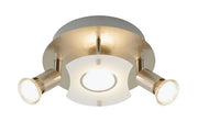LED Deckenleuchte rund mit Strahlern START 3flg nickel matt 20cm – Deckenleuchte dimmbar, GU10