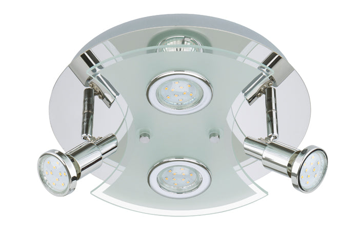 LED Deckenleuchte 4flg VASO Glas Chrom inkl GU10 LED – Deckenleuchte GU10