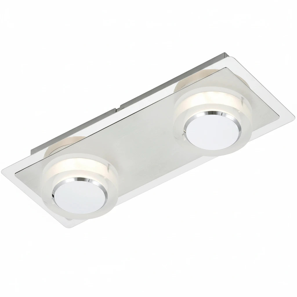 LED Wand- & Deckenleuchte 2er Aufputz-Spot rechteckig – Deckenleuchte dimmbar