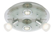 LED Deckenleuchte 4flg VASO mit 2 Strahlern rund schwenkbar – Deckenleuchte dimmbar, GU10