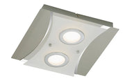 LED Deckenleuchte eckig flach RIPOSO 2flg nickel matt – Deckenleuchte dimmbar
