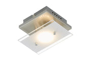 Kleine LED Wandlampe Deckenlampe aus Glas satiniert 12x15cm – Deckenleuchte dimmbar, GU10