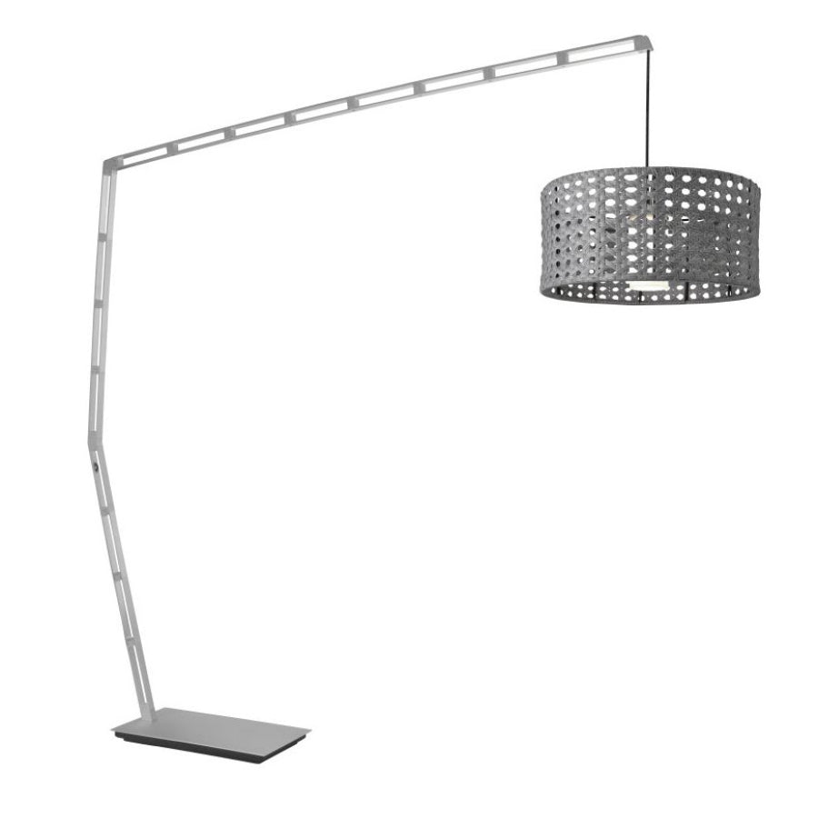 XXL Lampenschirm Outdoor Korb-Optik grau 60cm E27 Kunststoff