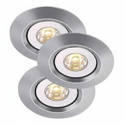 3er Set LED Deckeneinbauspot Raven Mini – Einbaustrahler IP23, schwenkbar, dimmbar