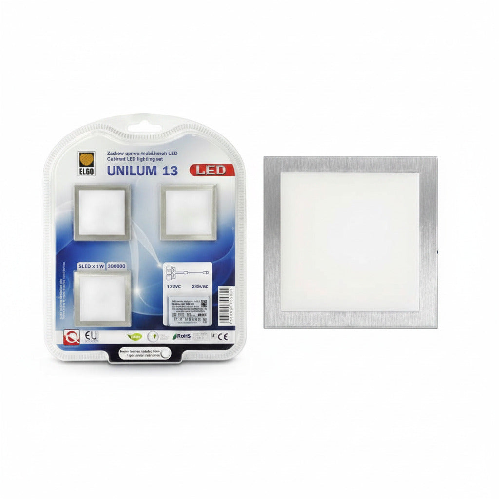 3er Set LED Wandeinbauleuchten12V Unilum13 – Einbaustrahler IP20, schwenkbar, dimmbar, 50mm