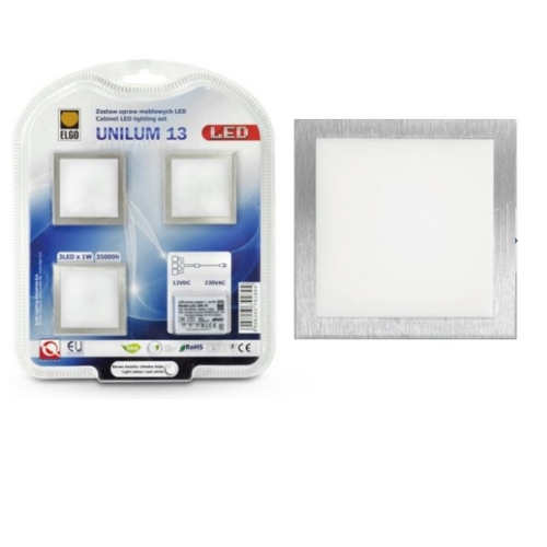 3er Set LED Wandeinbauleuchten12V Unilum13 – Einbaustrahler IP20, schwenkbar, dimmbar, 50mm