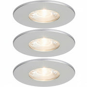 3x MD-881 LED Einbauspot silber dimmbar 4,5W 70mm warmweiß IP44 – Einbaustrahler IP44, dimmbar, 70mm