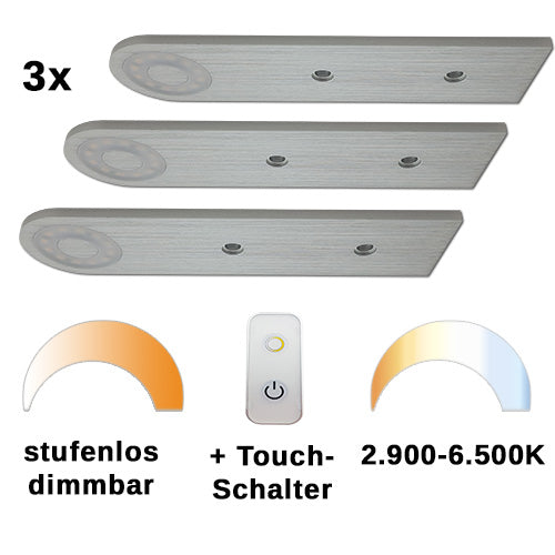 3er Set TDW8 LED-Unterbauleuchte TUNE DYNAMIC dimmbar & Lichtfarbe wechselbar