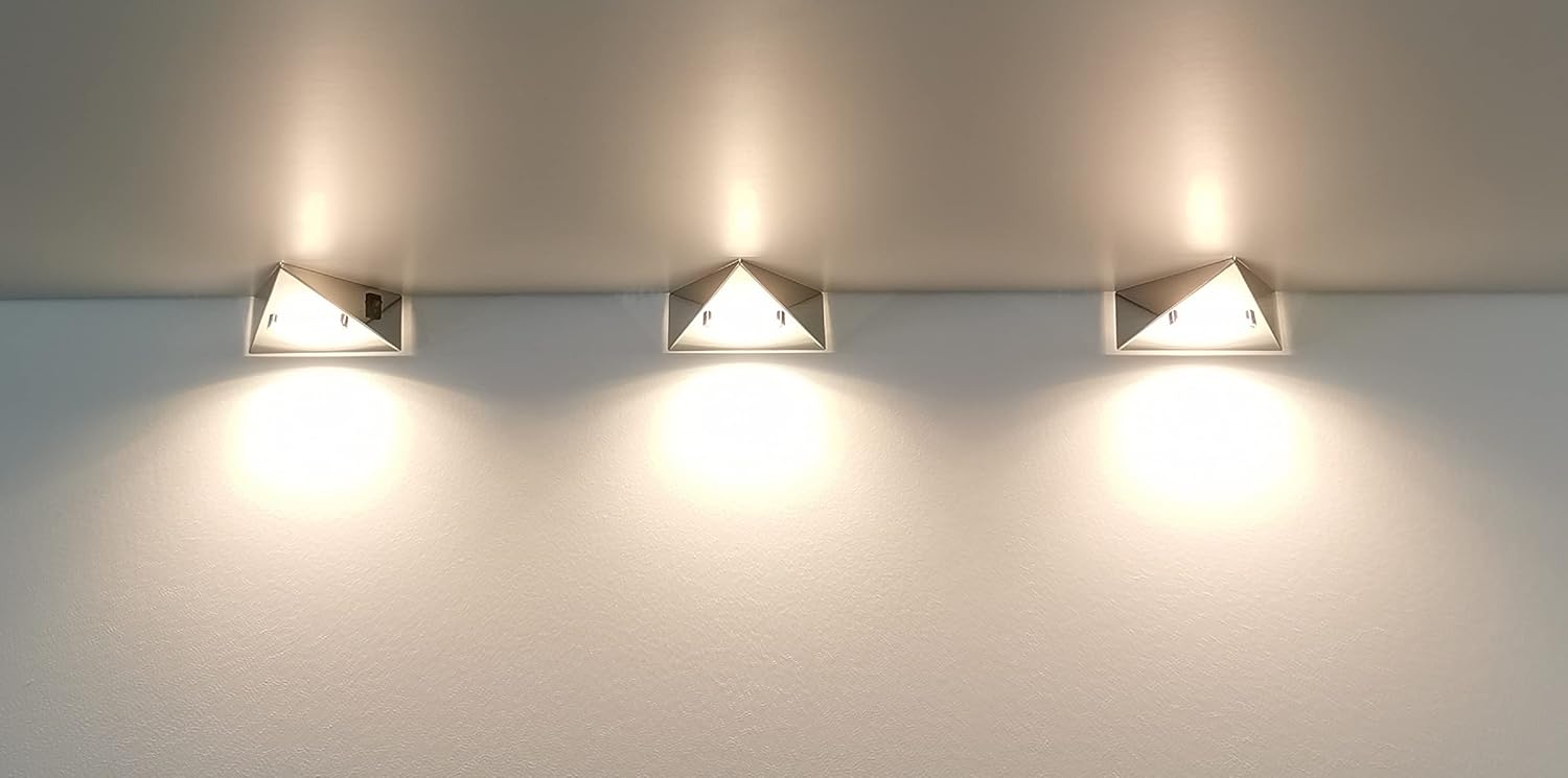 3er Set LED Unterbauleuchten dreieckig mit Schalter Briloner 7218-038