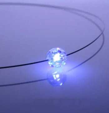 Leuchtende Halskette – Ball (geschliffen) – Weiß – Swarovski® Elements