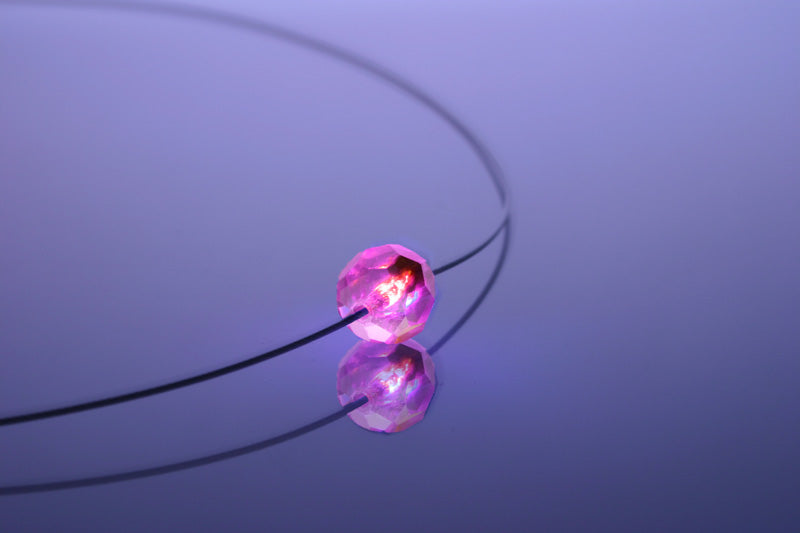 Leuchtende Halskette – Ball (geschliffen) – Pink (Rosa) – Swarovski® Elements