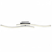 Moderne LED Deckenlampe 2 Stäbe gewellt Aluminium warmweiß drehbar 100cm – Deckenleuchte dimmbar
