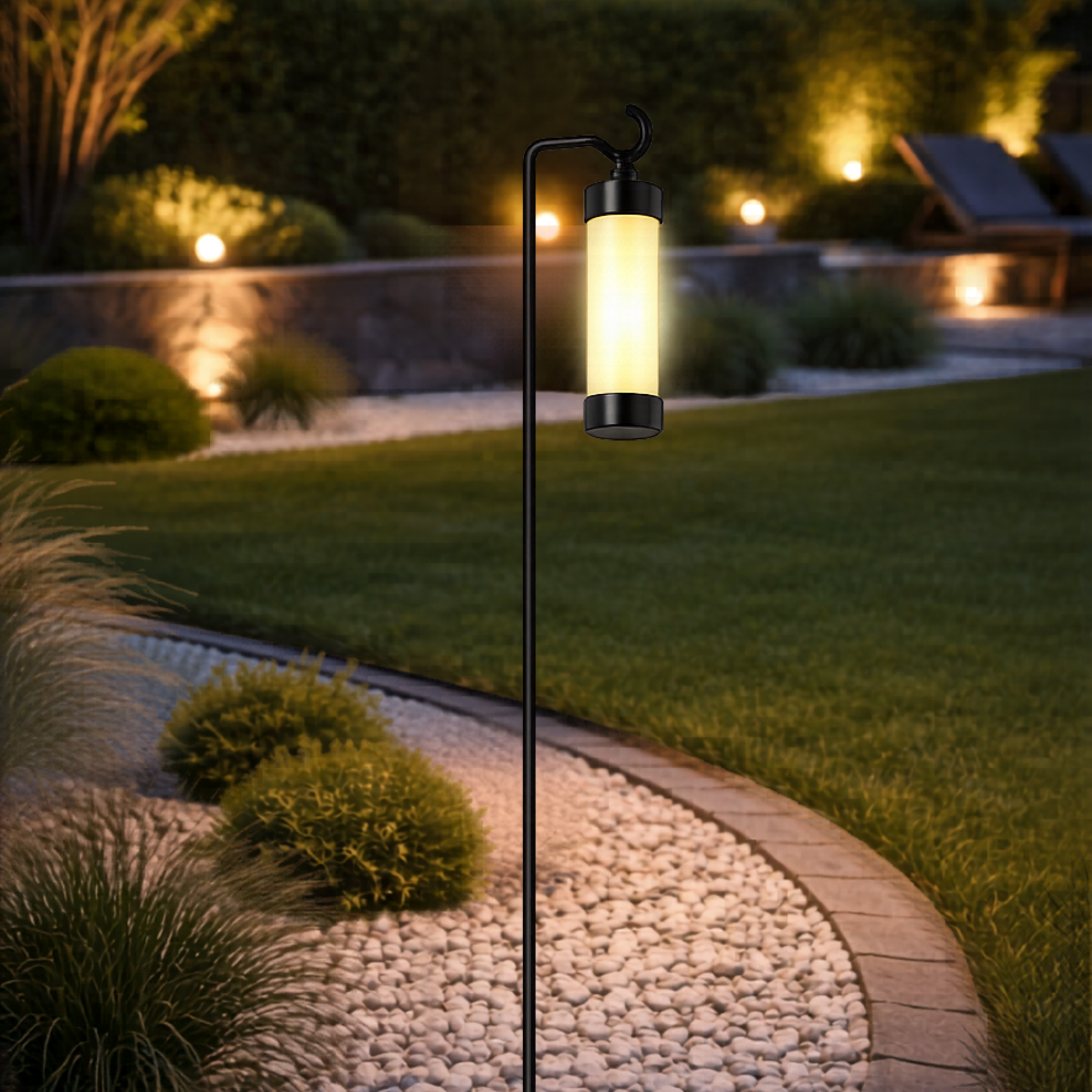 gartenlaterne mit erdspieß für led teelicht windlicht mit stab für gartenbeet wegeleuchte garten elle schwarz gefrostet 53181 sompex