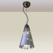 Hängelampe Cloche Glas Blattsilber – Pendelleuchte E27