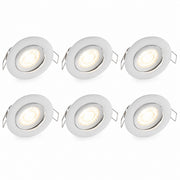 6er Set LED Einbauleuchten GU10 schwenkbar 70mm weiß inkl. LED 4W IP23 brilliant ag franca HK14715S05