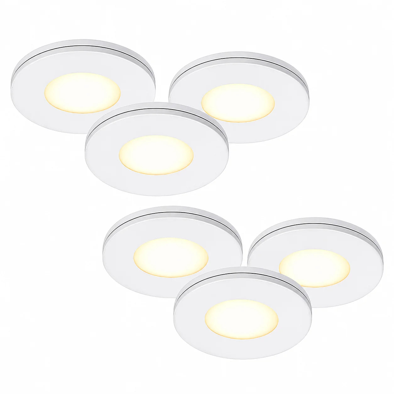 6er Set dimmbare LED-Möbelleuchten in Weiß, 57 mm Ultra Slim Design_ SW13512