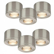 Malmbergs MD-29 LED Kit satin 6er Set LED Spots Einbau & Aufbau dimmbar Alu IP44 36mm – Einbaustrahler IP44, dimmbar, 36mm