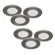 6er Set LED Spots Möbelleuchten dimmbar silber 57mm ultra slim MD-305 – Einbaustrahler IP21, dimmbar, 57mm