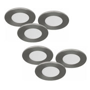 6er Set LED Spots Möbelleuchten dimmbar silber 57mm ultra slim MD-305 – Einbaustrahler IP21, dimmbar, 57mm