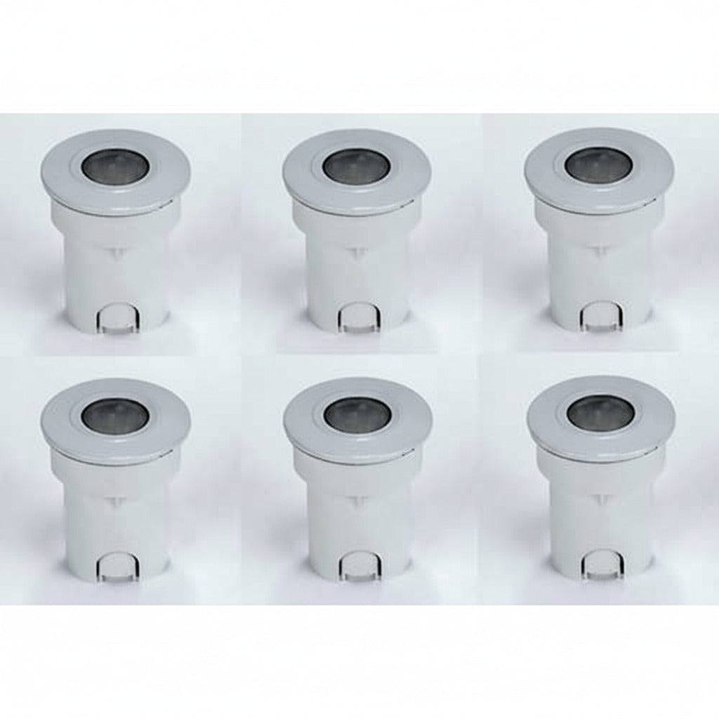 6x Set LED Bodeneinbauspot Blau 230V – Einbaustrahler IP66, schwenkbar, dimmbar, 55mm