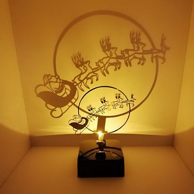 LED Tischlampe mit Schattenspiel Shadow Motiv Santa Claus Tischlampe