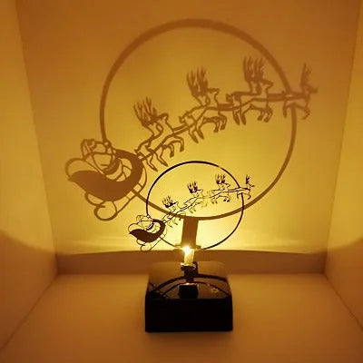 LED Tischlampe mit Schattenspiel Shadow Motiv Santa Claus Tischlampe