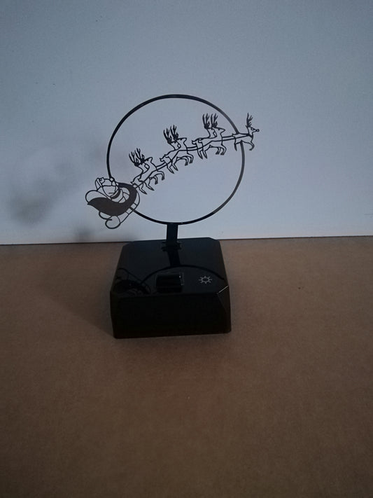 LED Tischlampe mit Schattenspiel Shadow Motiv Santa Claus