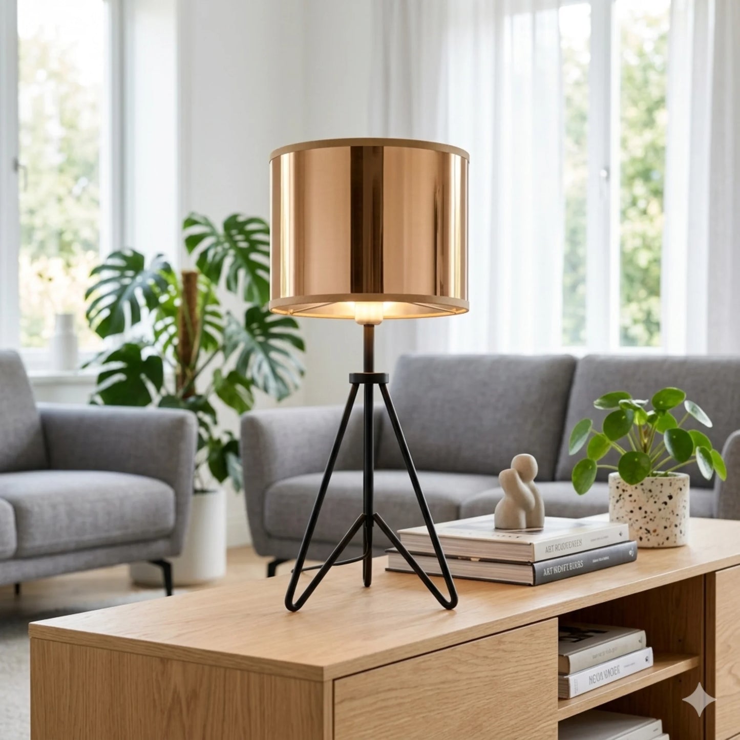 Lampenschirm MAIA in Kupfer – glänzender PVC-Schirm für E27, 20 cm