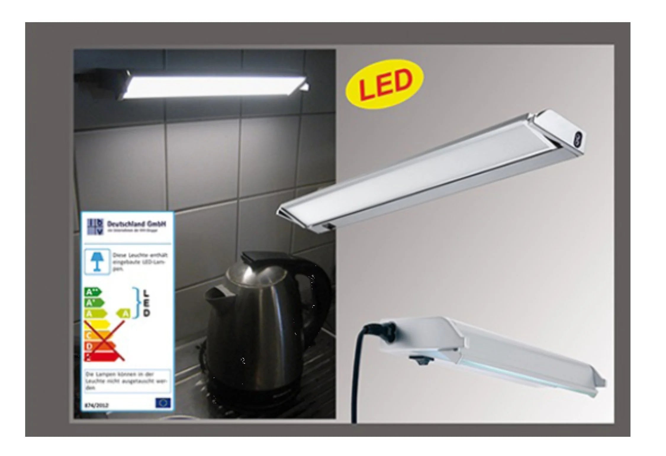 4W LED Unterbauleuchte 34cm Lichtleiste Schwenkleuchte