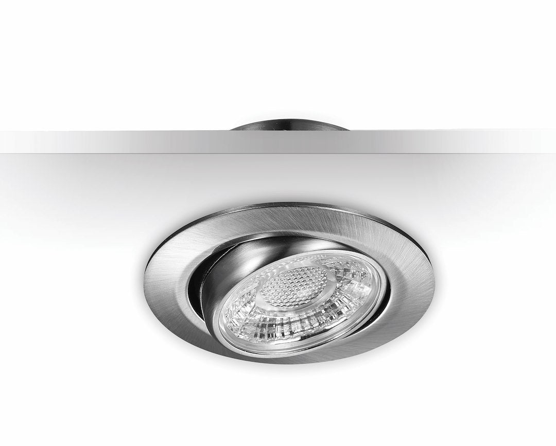 LED Einbaustrahler MD-13 Satin – 5 W, dimmbar, IP44, Ø 60 mm, ultra flach 42 mm, warmweiß 2700 K, inkl. Trafo | Malmbergs