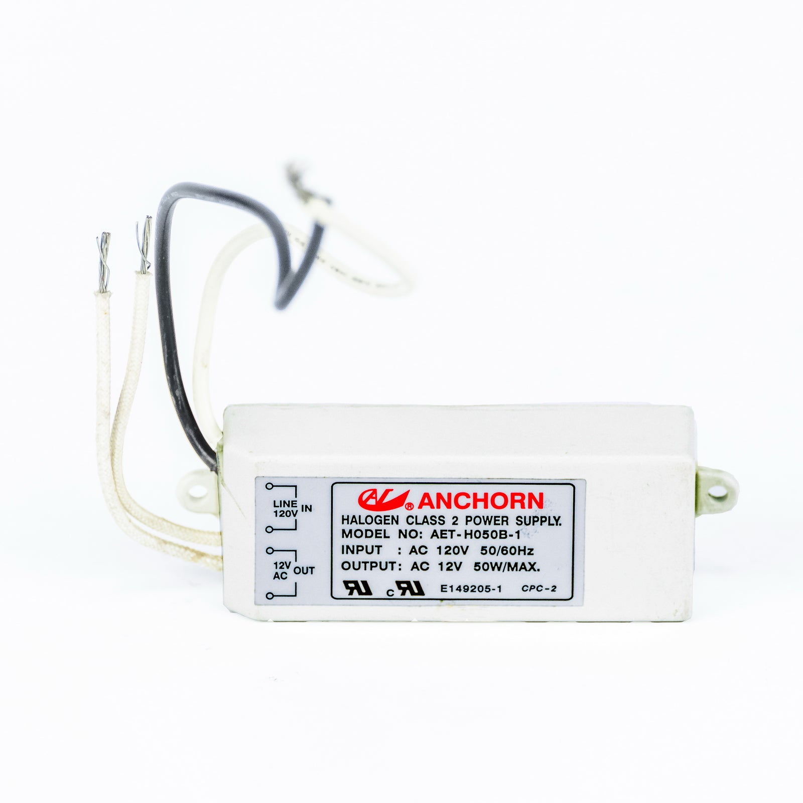 ANCHORN AET-H050B-3 Halogen Transformator mit 120V Eingang, 12V AC Ausgang und 50W maximaler Leistung