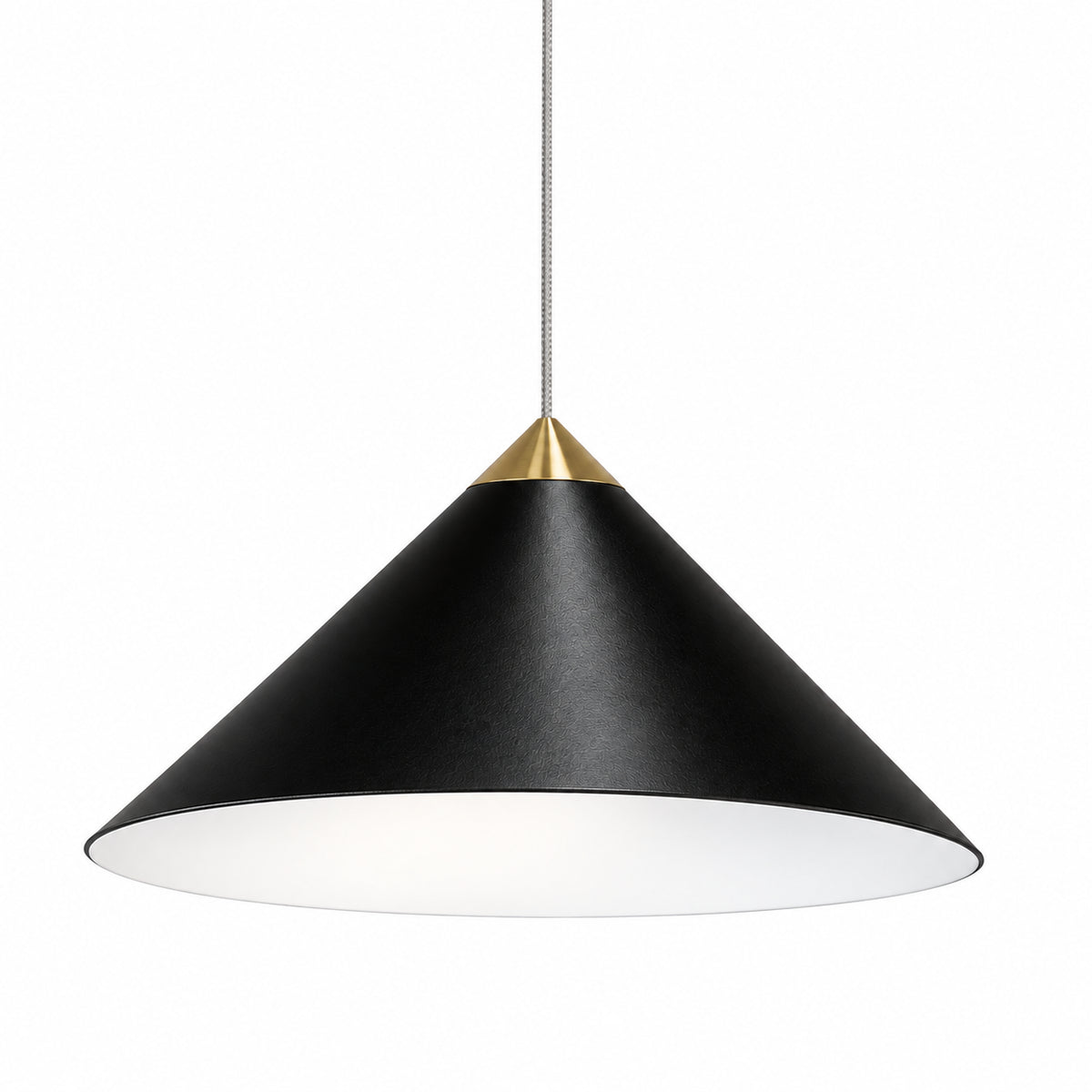 Kleine Design Pendelleuchte Schwarz, weiß & Messing Ø 10,7 cm – BRUCK MAX Via