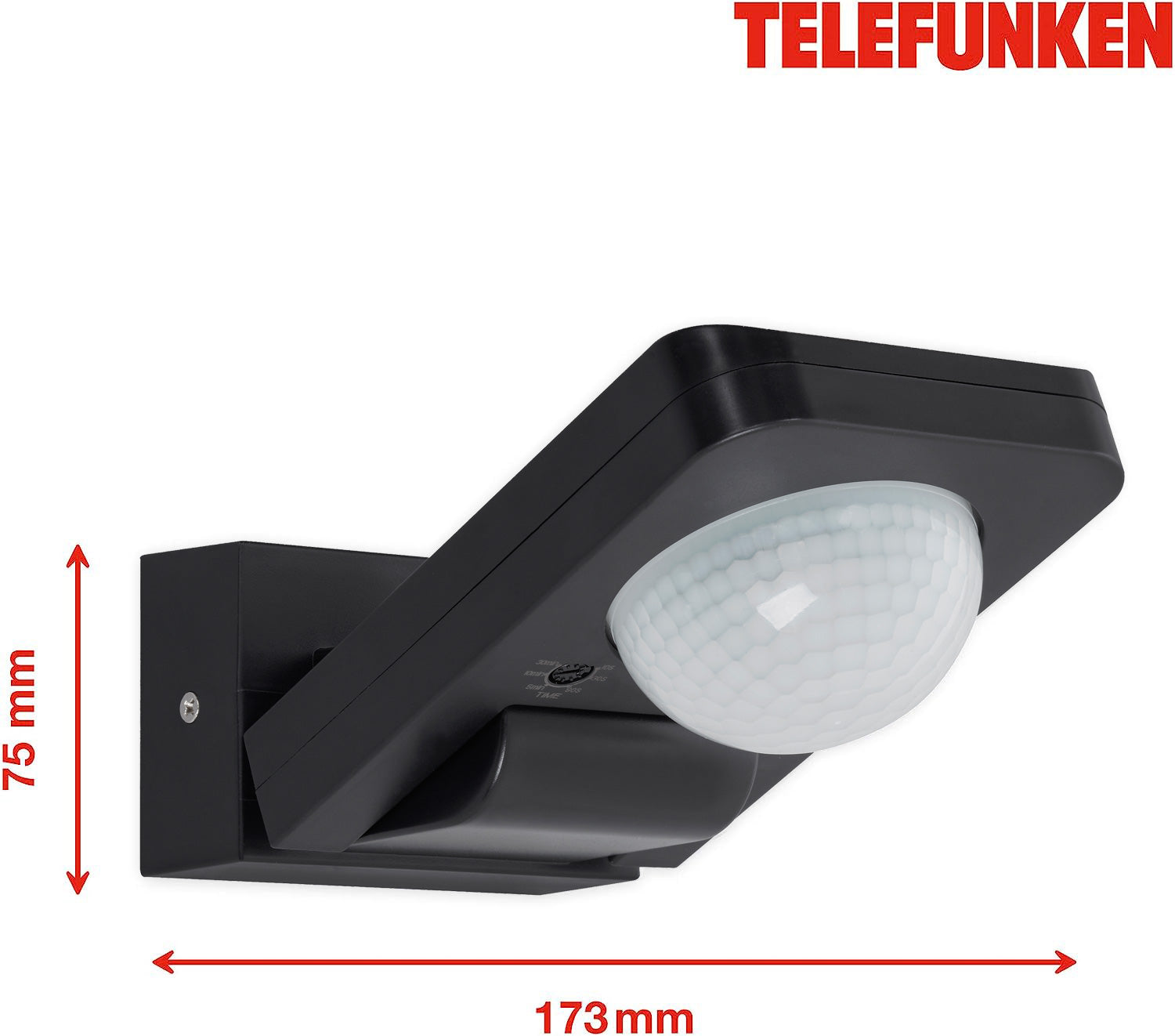 Bewegungsmelder für außen schwarz 20m Reichweite 360° IP65 Dauerlichtfunktion