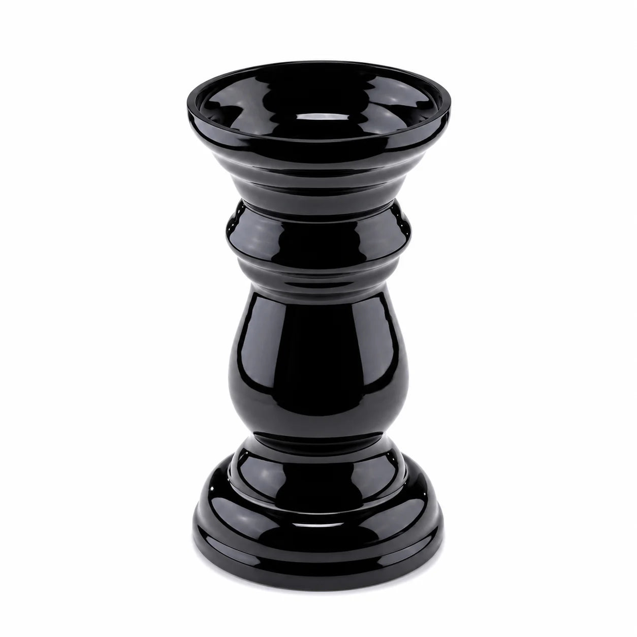 Blumenvase Schwarz & Kerzenhalter für Stumpenkerzen – Wendevase aus Glas – 2-in-1 Design