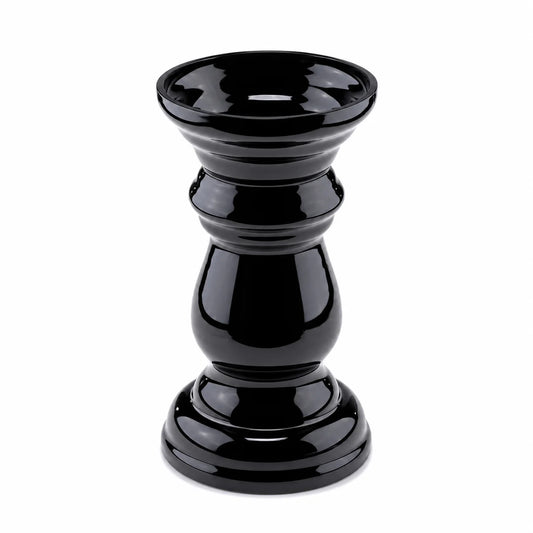 Blumenvase Schwarz & Kerzenhalter für Stumpenkerzen – Wendevase aus Glas – 2-in-1 Design