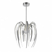 Sompex LEAVE LED Pendelleuchte in gebürstetem Aluminium, organischer Palmen-Look mit geschwungenen LED-Blattelementen