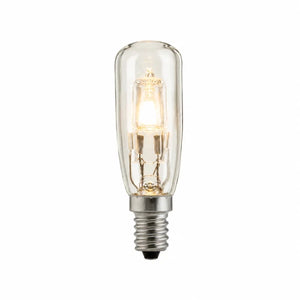 Paulmann Eco Halogen Leuchtmittel T25 – klare E14 Röhrenlampe 20 W, dimmbar, warmweiß leuchtend auf weißem Hintergrund