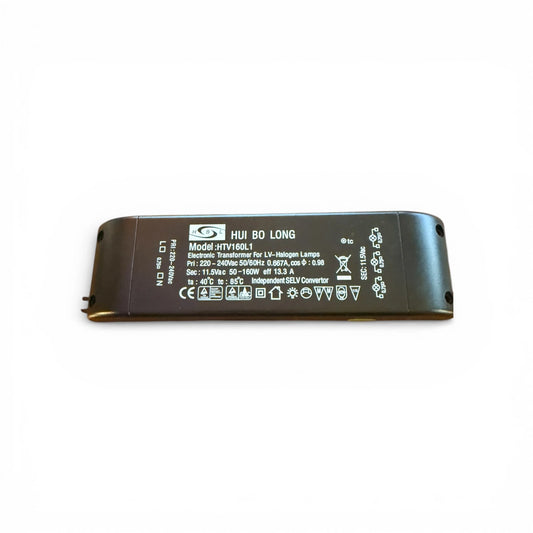 Elektronischer Halogen Trafo HUI BO LONG HTV160L1 12V 50-160W dimmbar für NV-Halogenlampen mit Phasenanschnitt und Phasenabschnittdimmer