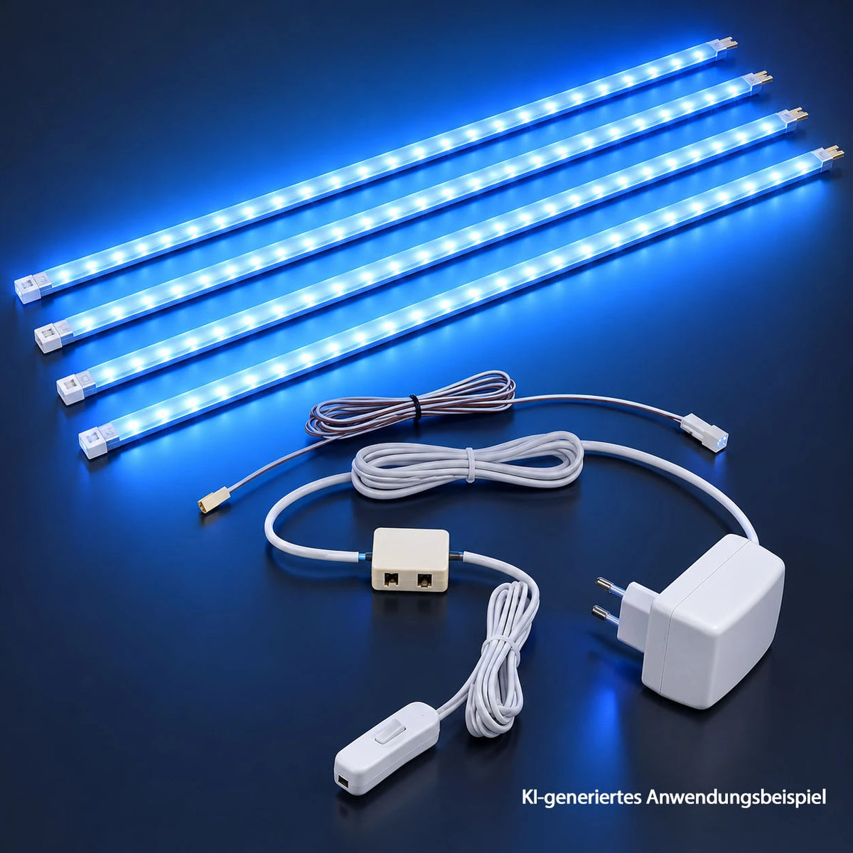 EGLO ZIBA 90187 LED Lichtleisten 4er Set blau 4x 48 cm, KI-generiertes Anwendungsbeispiel