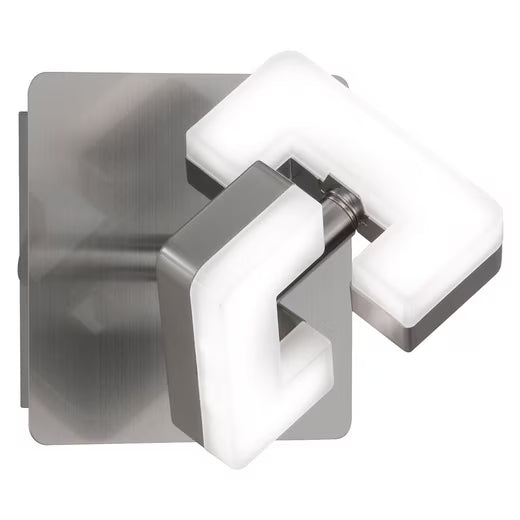 LED-Wandleuchte mit Kippschalter, WOFI ZARA 026  Warmweiß in Nickel matt