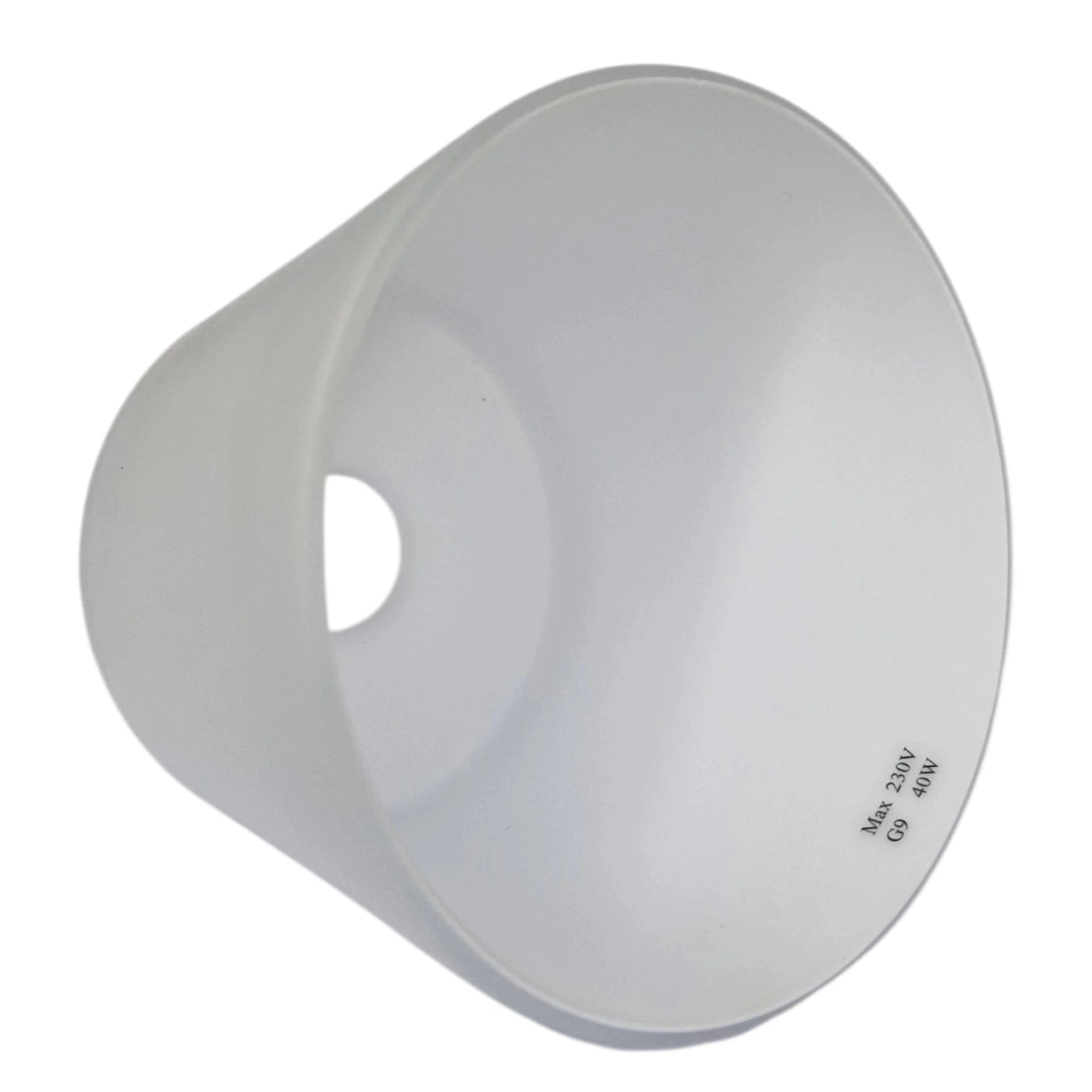 Lampenglas G9 Ersatzglas Loch 23mm weiß matt rund konisch 8cm 10cm Glasschirm Juppy 92074 92073 sompex 