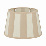Lampenschirm E27 oval - Creme Beige getreift - 22 cm breit, 14 cm hoch Chintz