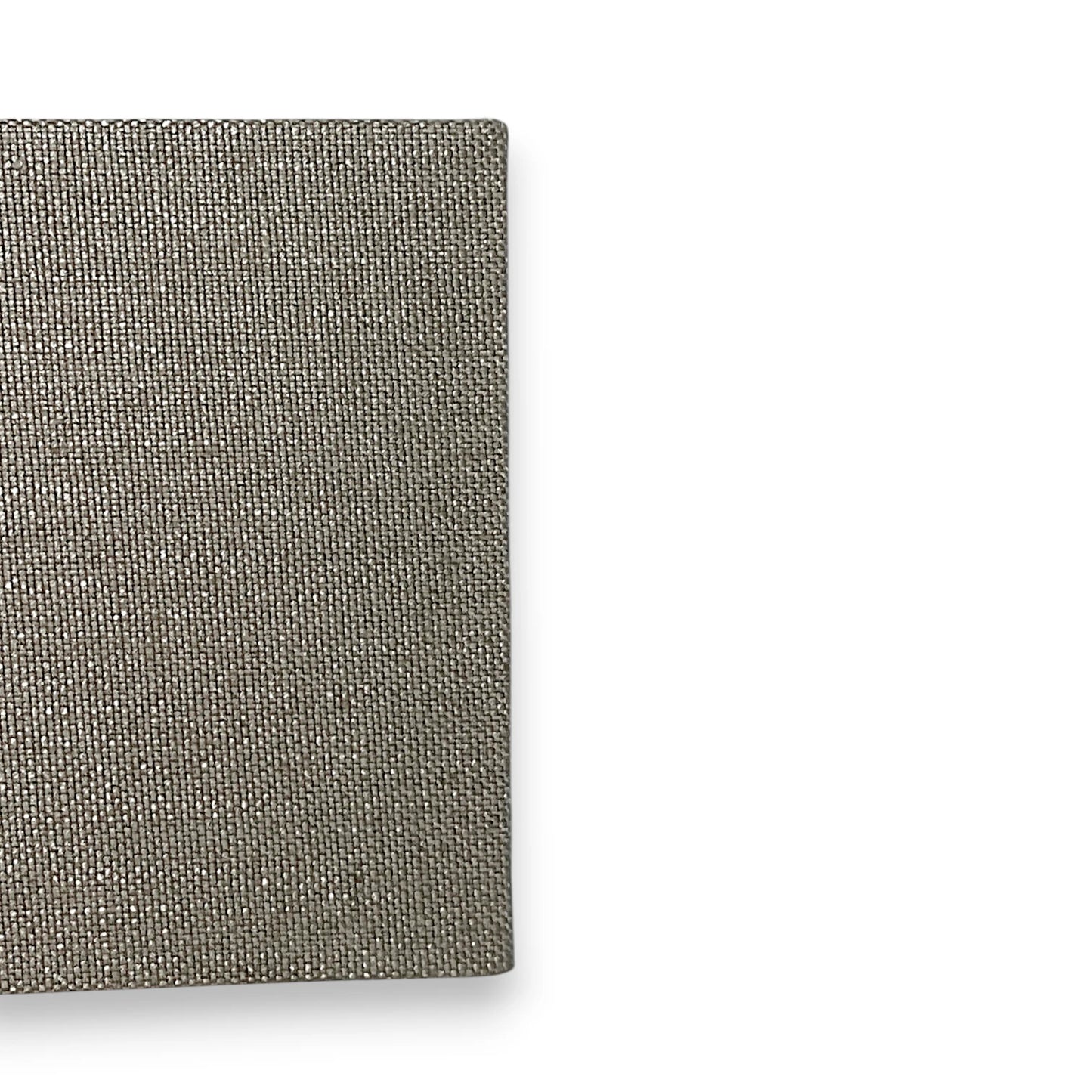 Nahaufnahme der textilen Oberfläche des Lampenschirms in Grau-Braun 